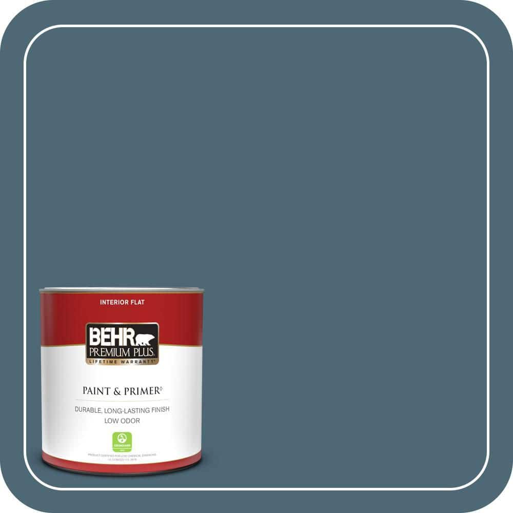 BEHR PREMIUM PLUS 1 qt. #S470-6 Shipwreck Flat Low Odor Interior Paint & Primer