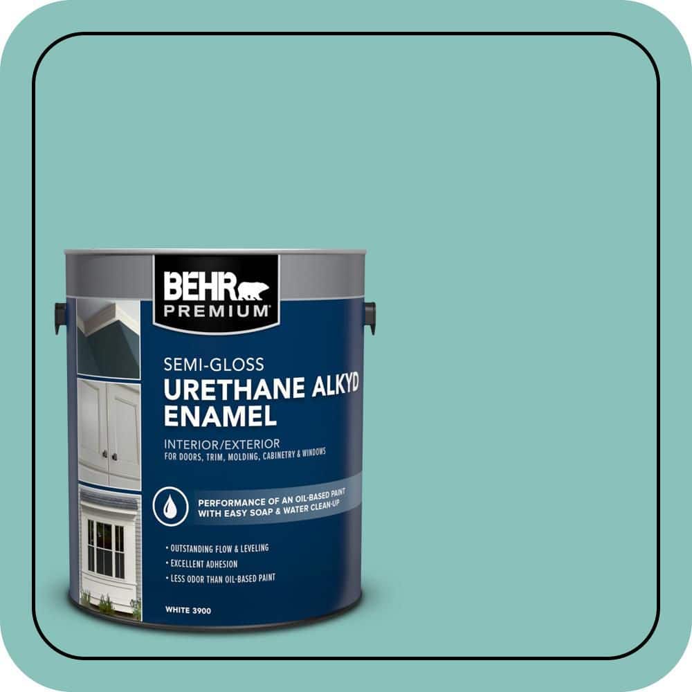 BEHR PREMIUM 1 gal. #M450-4 Undine Urethane Alkyd Semi-Gloss Enamel Interior/Exterior Paint (1)