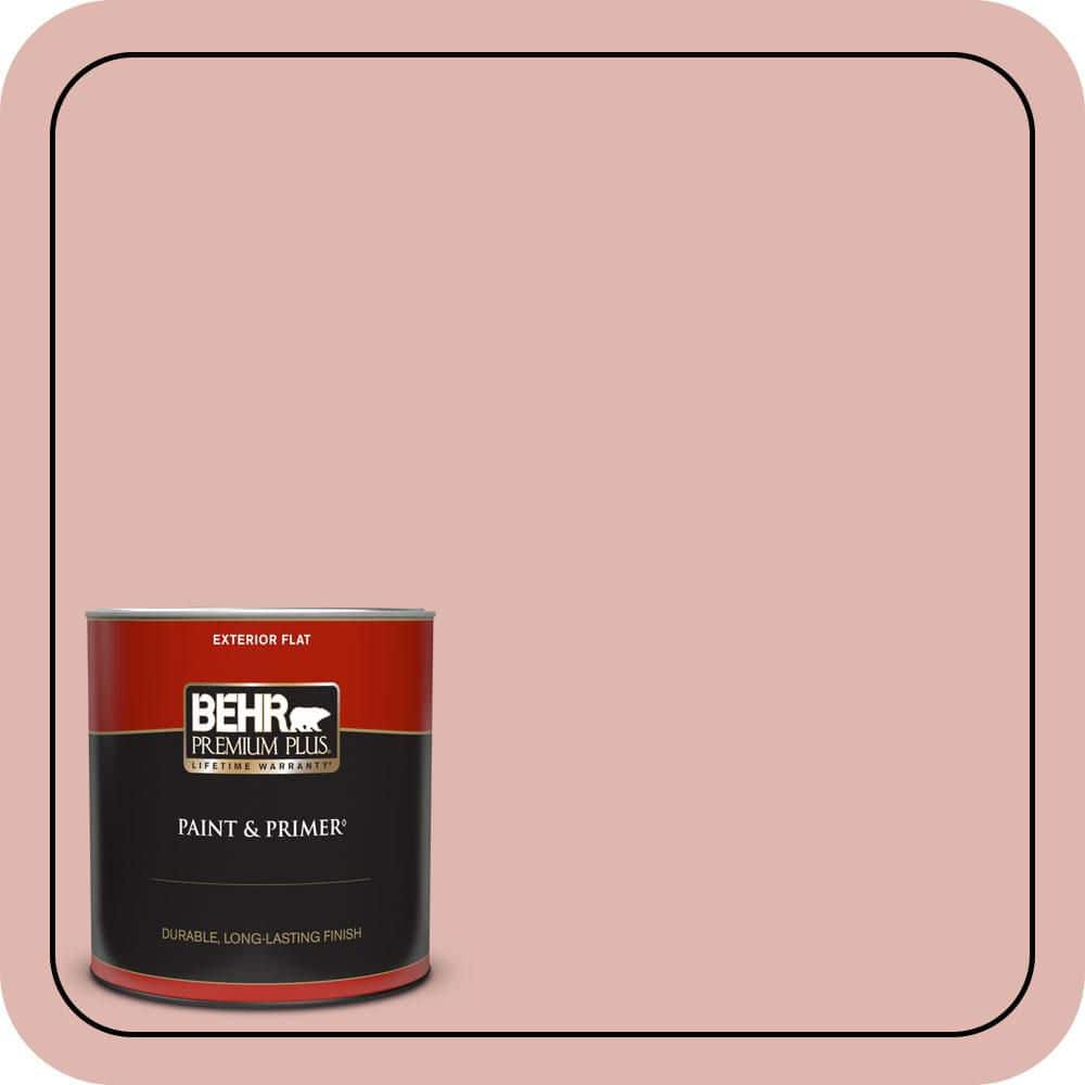BEHR PREMIUM PLUS 1 qt. #S160-2 Pink Quartz Flat Exterior Paint & Primer (1)