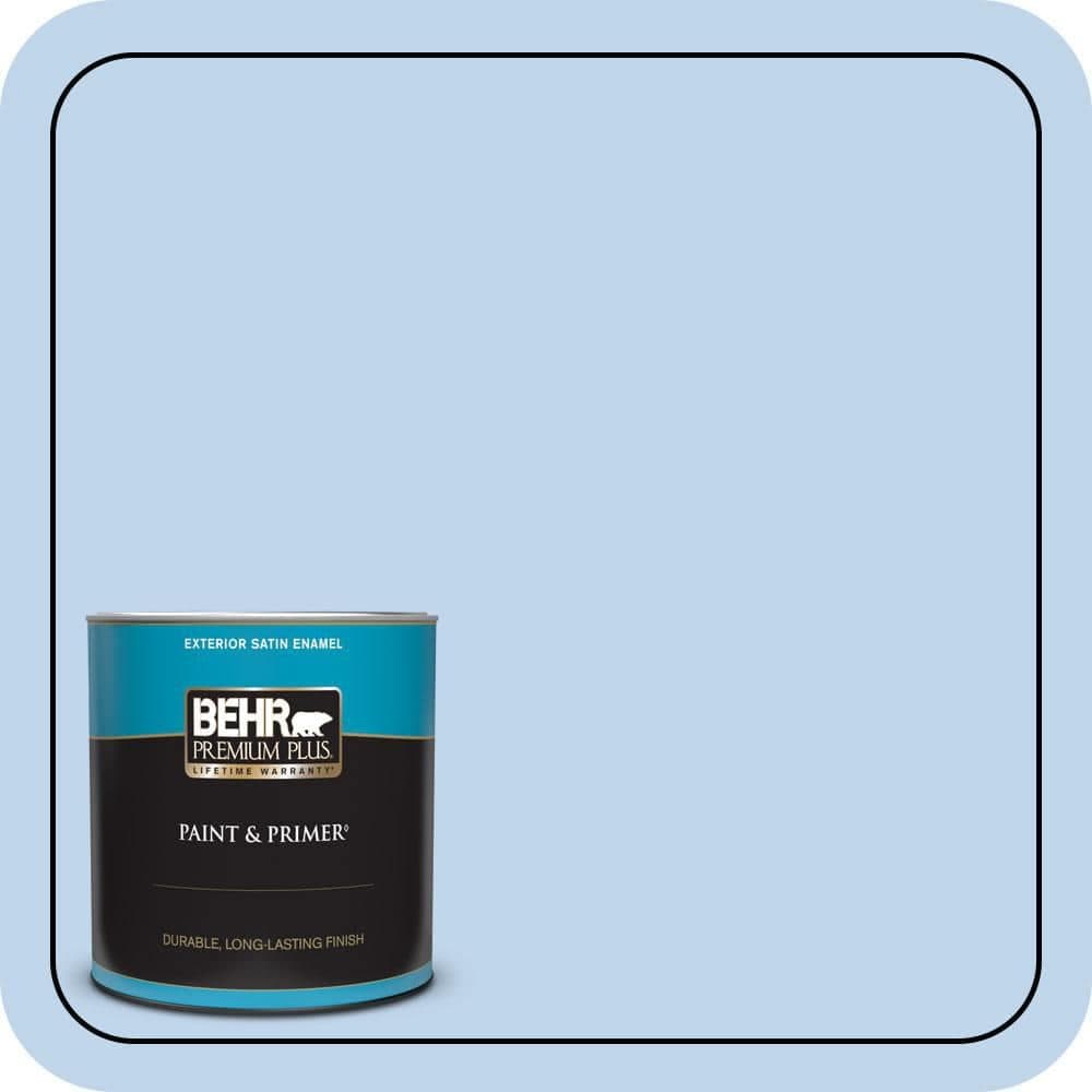 BEHR PREMIUM PLUS 1 qt. #570A-3 Pacific Panorama Satin Enamel Exterior Paint & Primer