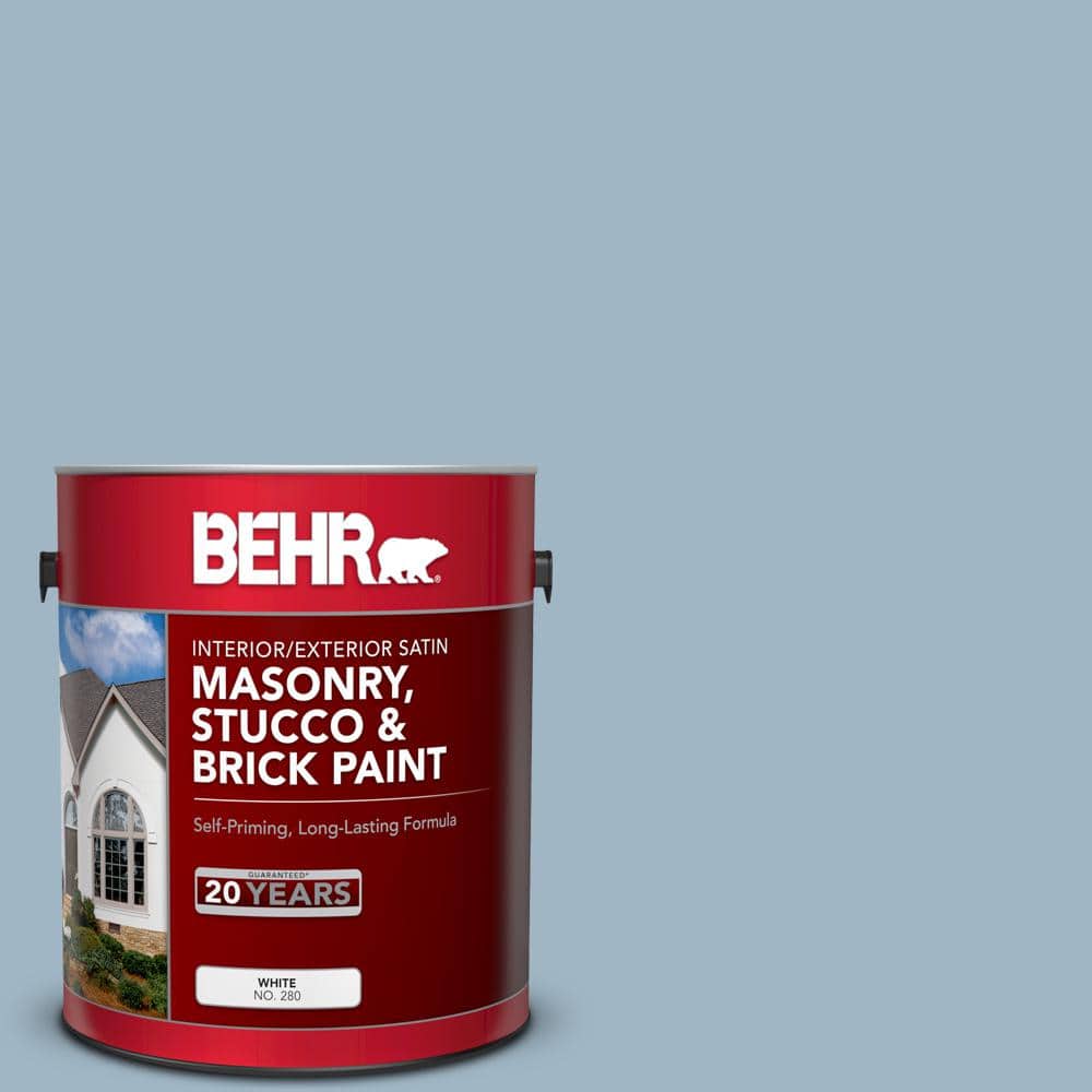 BEHR 1 gal. #MS-73 Aegean Sky Satin Interior/Exterior Masonry, Stucco and Brick Paint