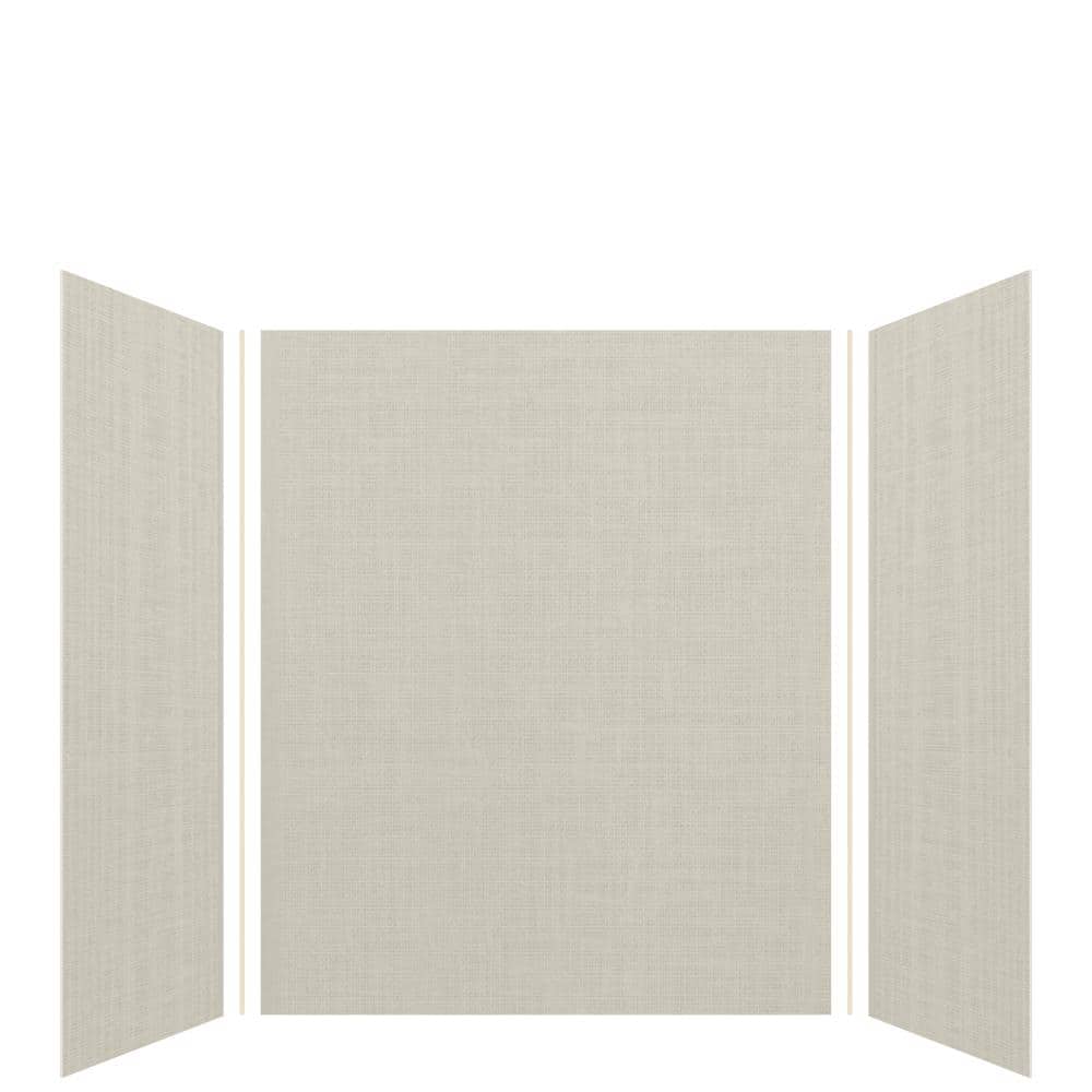 Transolid Expressions 48 in. x 60 in. x 72 in. 3-Piece Easy Up Adhesive Alcove Shower Wall Surround in Cameo (1)