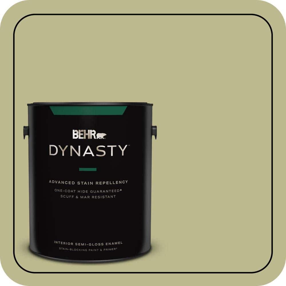 BEHR DYNASTY 1 gal. #S340-4 Back to Nature One-Coat Hide Semi-Gloss Enamel Interior Stain-Blocking Paint & Primer