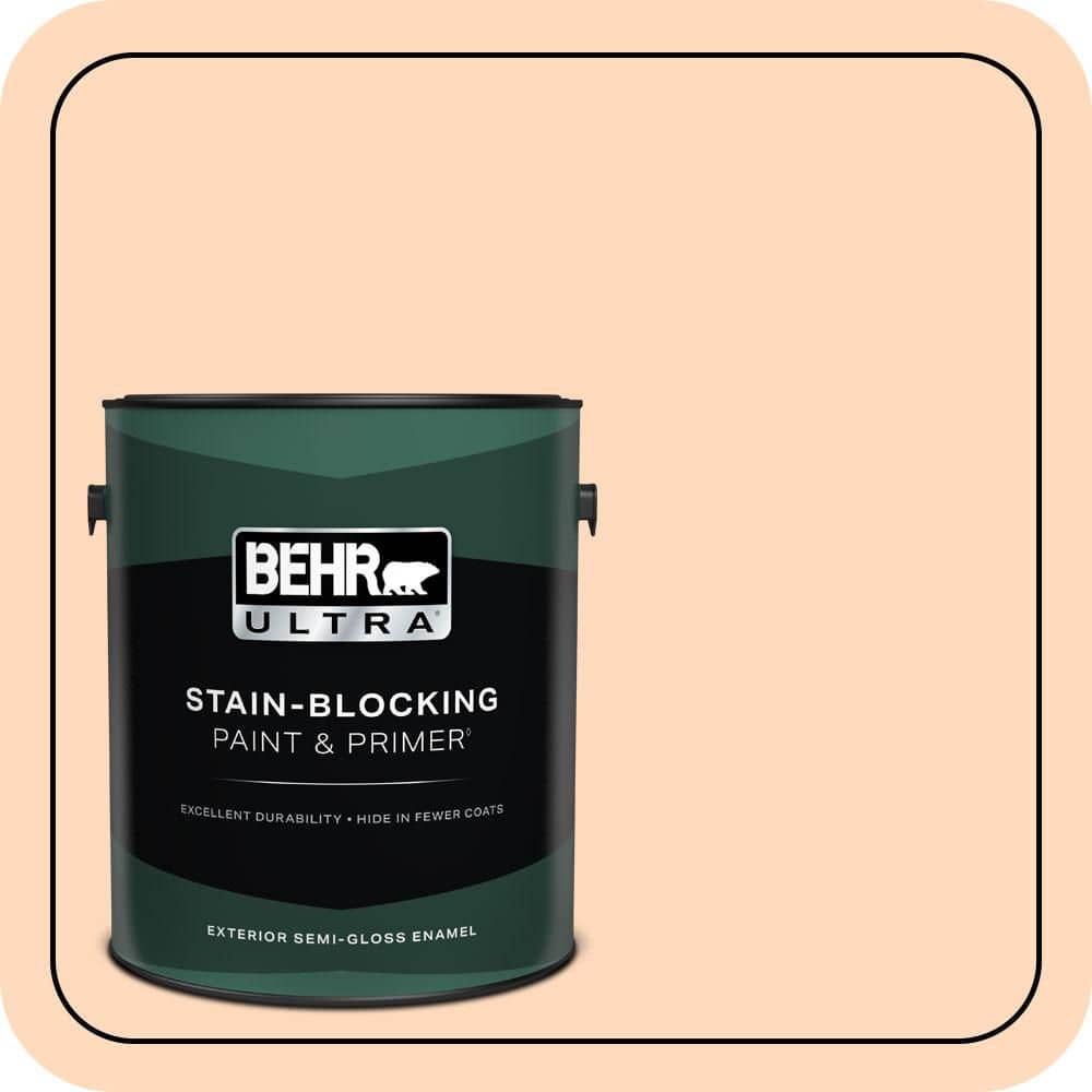 BEHR ULTRA 1 gal. #P210-2 Citrus Delight Semi-Gloss Enamel Exterior Paint & Primer