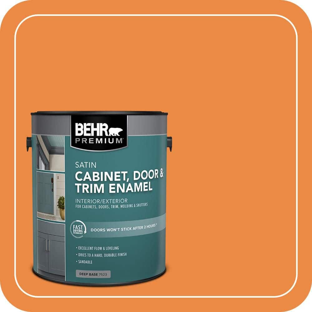 BEHR PREMIUM 1 gal. #P230-7 Acapulco Sun Satin Enamel Interior/Exterior Cabinet, Door & Trim Paint