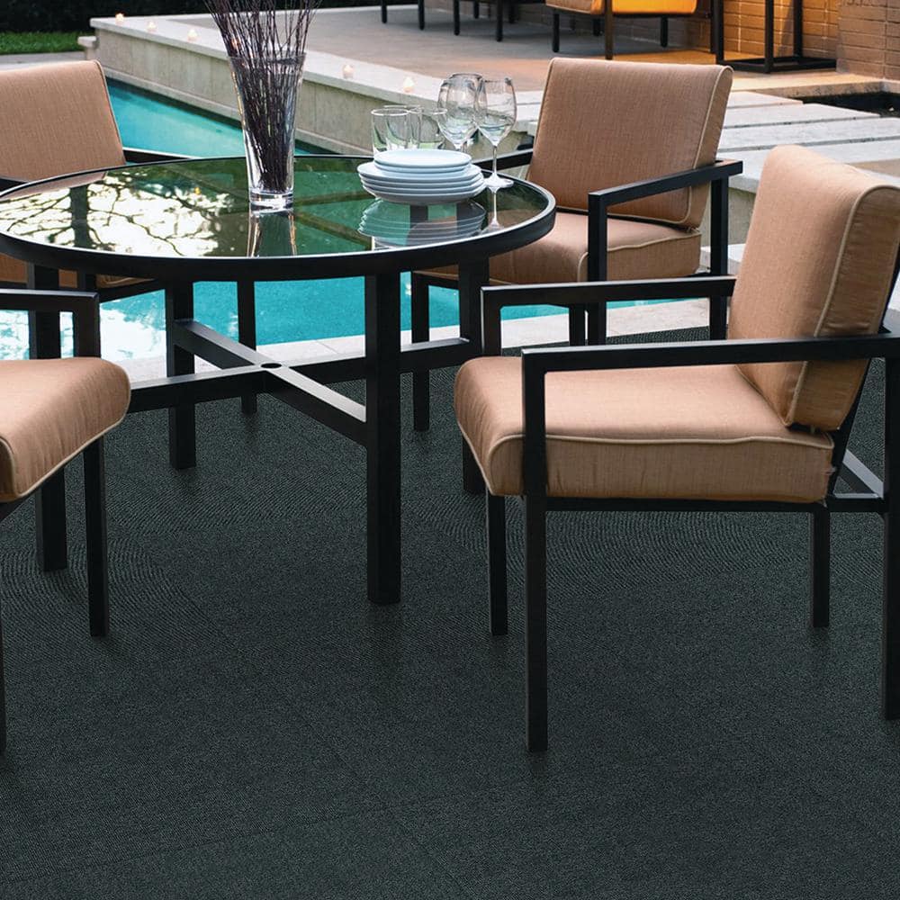 TrafficMaster Abenake Single Rib - Gray Residential 18 x 18 in. Peel and Stick Carpet Tile Square (22.5 sq. Ft.) (3)