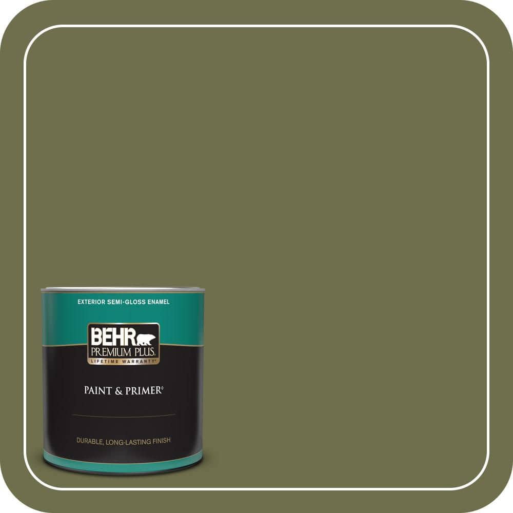 BEHR PREMIUM PLUS 1 qt. #S370-7 Outdoor Oasis Semi-Gloss Enamel Exterior Paint & Primer