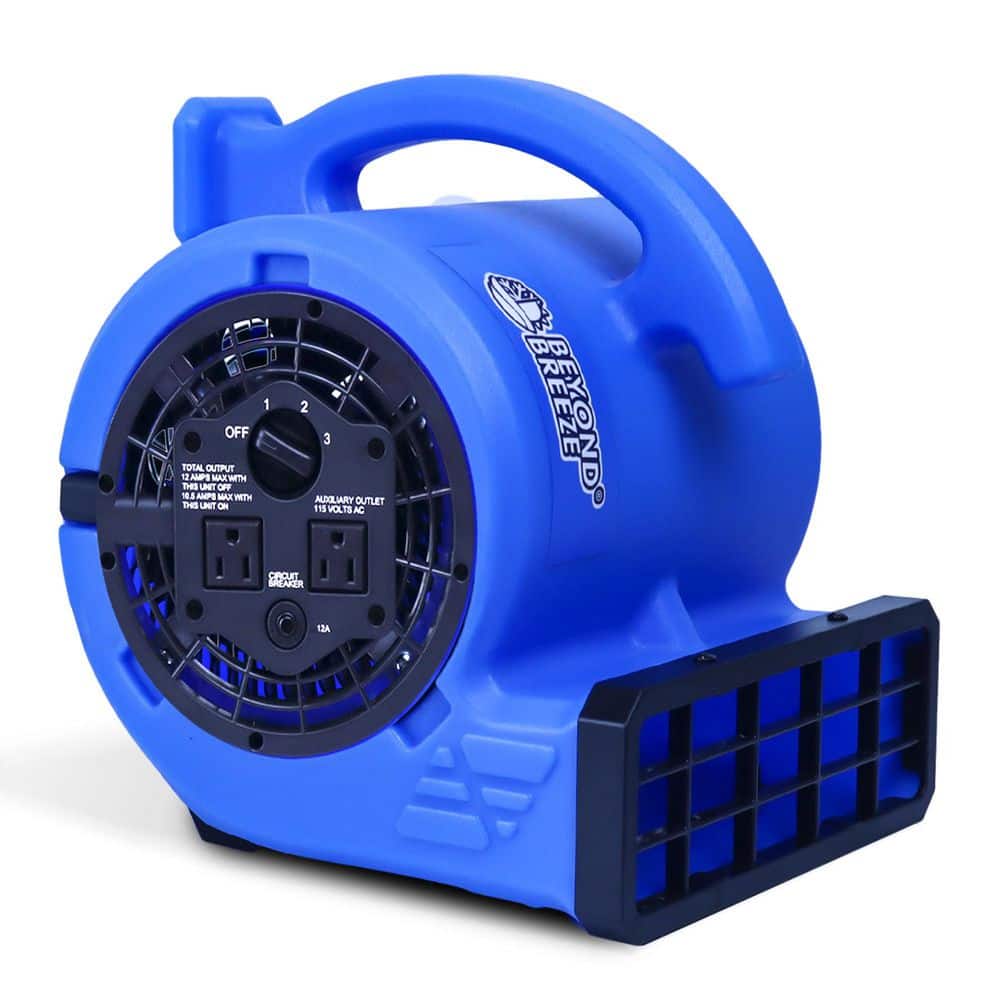 BEYOND BREEZE Air Mover 1/4 HP, Carpet Dryer for Cooling and Ventilating, 6.7 in. Floor Fan for Commercial Use, Blue