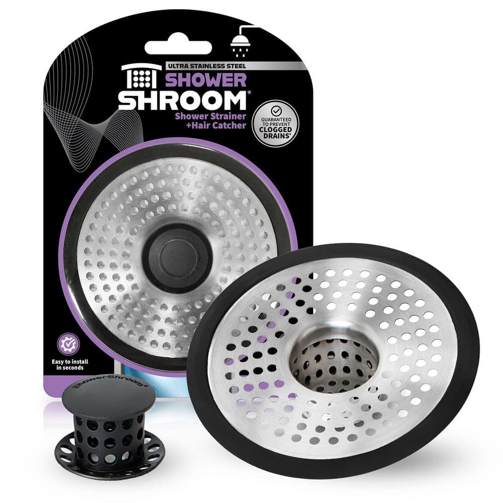 ShowerShroom 1.75 in. - 3 in. Walk-in Shower Stall Drain Protector Hair Catcher Stainless Steel Finish