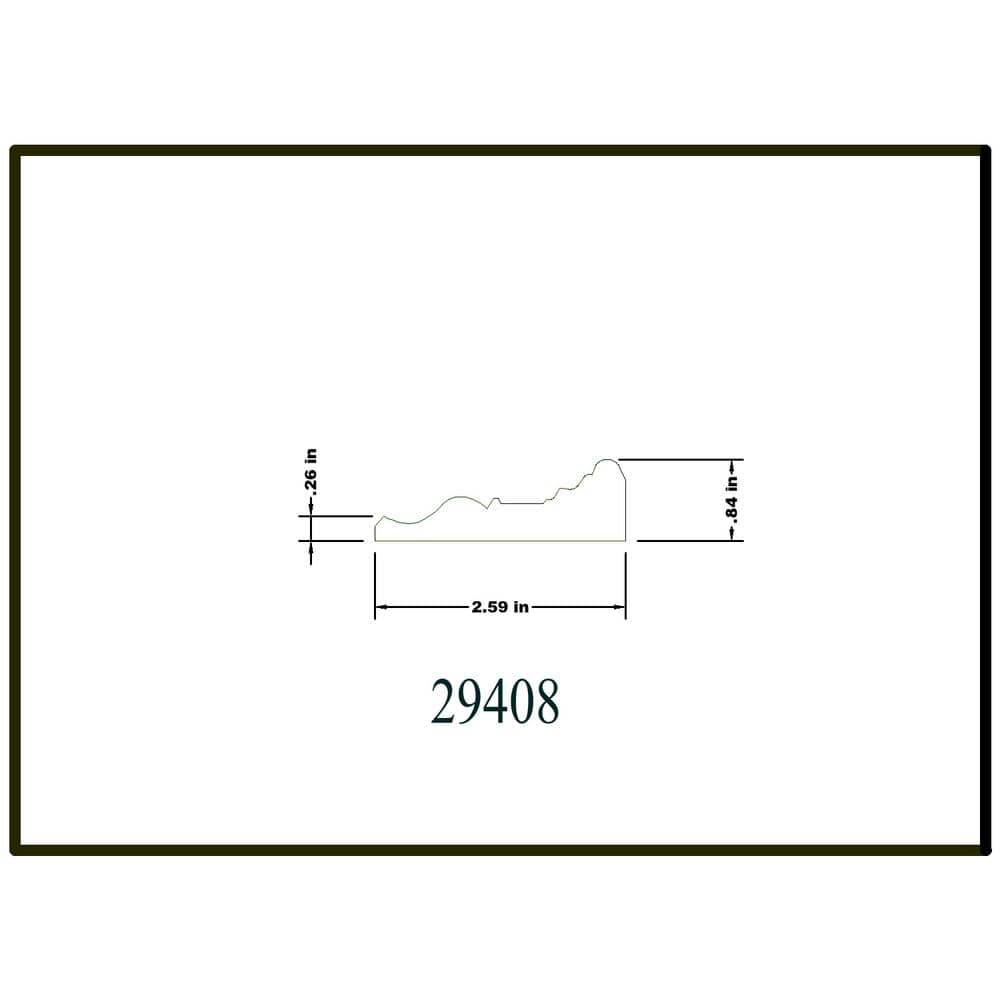 HOUSE OF FARA 7/8 in. D x 2-5/8 in. W x 48 in. L Unfinished Basswood Emboss Chair Rail/Casing Moulding (2)