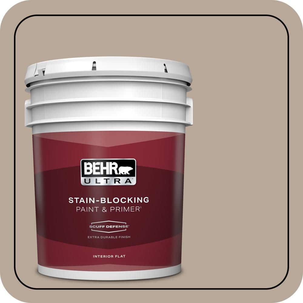 BEHR ULTRA 5 gal. #PPU5-14 Mesa Taupe Extra Durable Flat Interior Paint & Primer