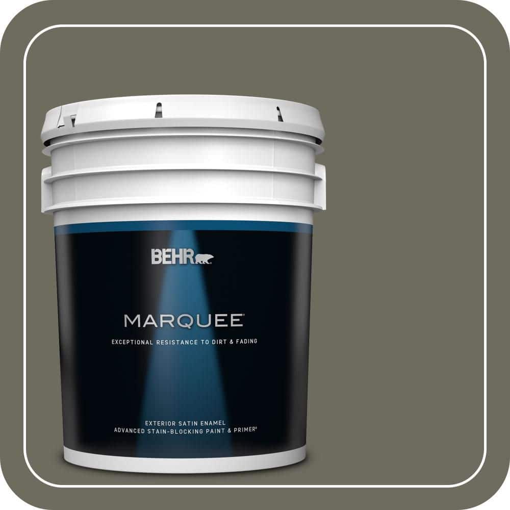 BEHR MARQUEE 5 gal. #N370-6 Gladiator Gray Satin Enamel Exterior Paint & Primer