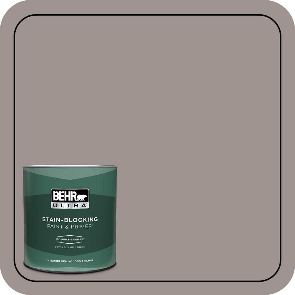 BEHR ULTRA 1 qt. #N140-4 Tavern Taupe Extra Durable Semi-Gloss Enamel Interior Paint & Primer