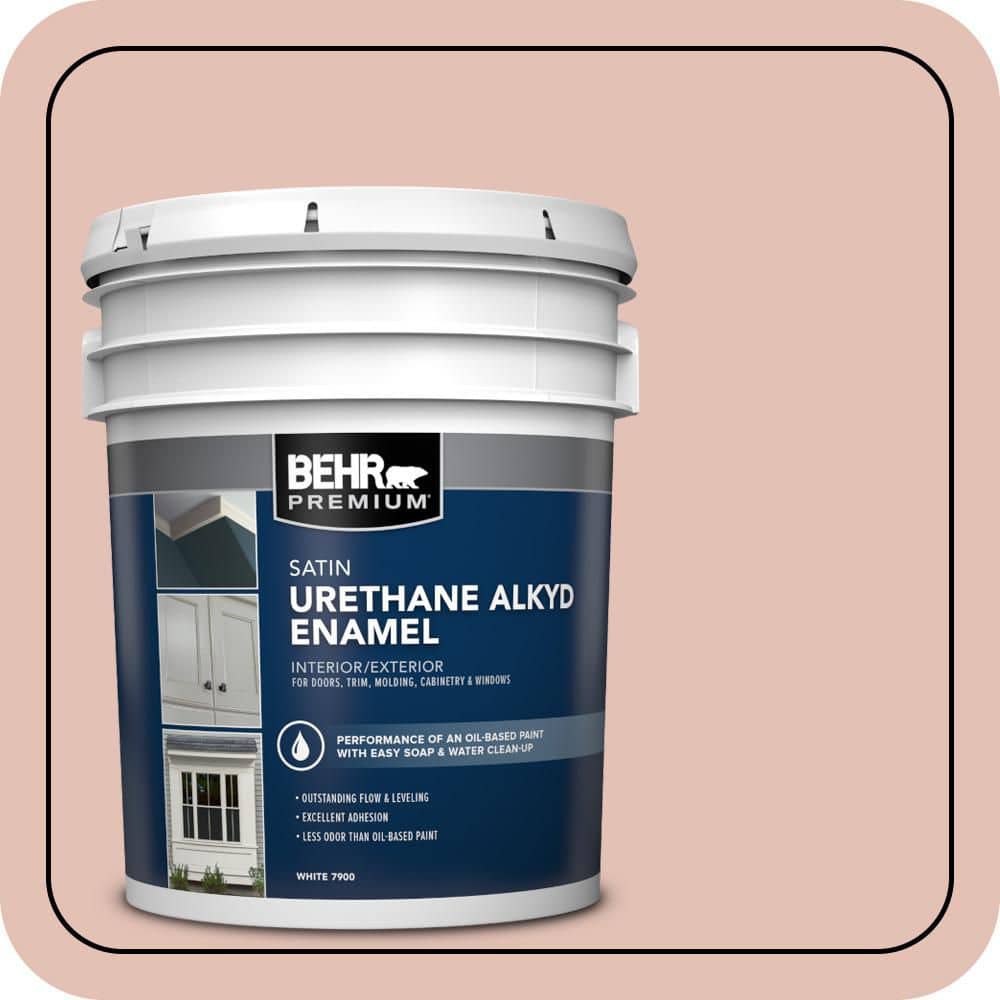 BEHR PREMIUM 5 gal. #S180-2 Sunwashed Brick Urethane Alkyd Satin Enamel Interior/Exterior Paint