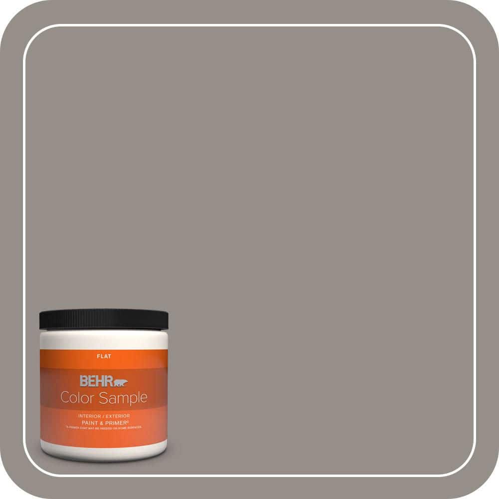 BEHR PREMIUM PLUS 8 oz. #QE-59 Water Tower Flat Interior/Exterior Paint & Primer Color Sample (1)