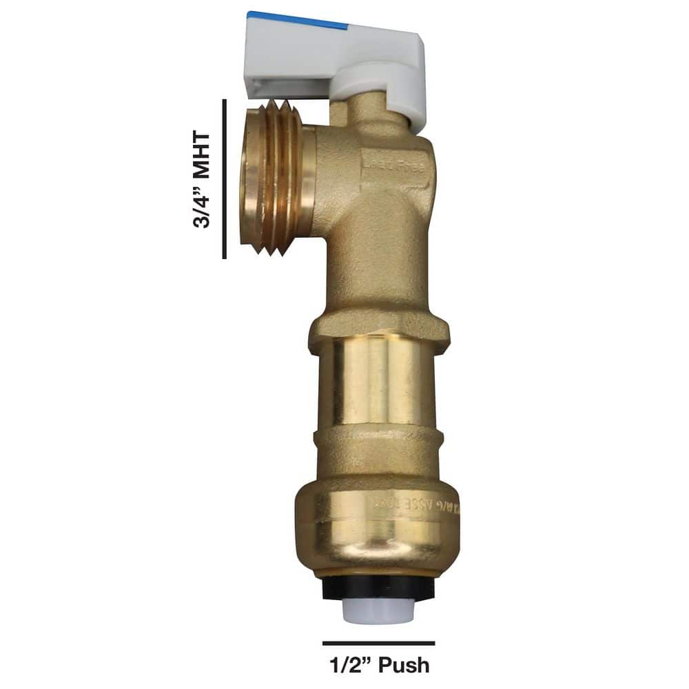 Everbilt 1/2 in. Push-to-Connect x 3/4 in. Male Hose Thread Brass Washing Machine Valve (4)