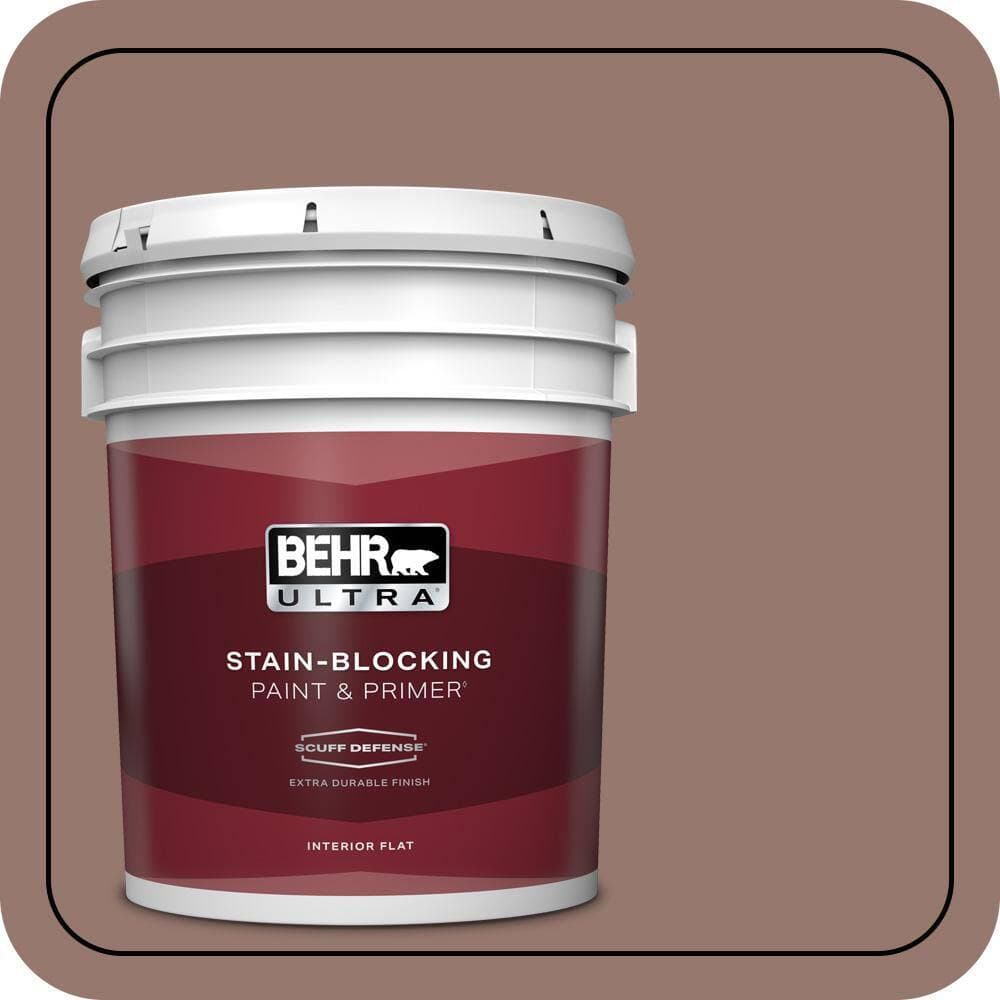 BEHR ULTRA 5 gal. #N160-5 Chocolate Delight Extra Durable Flat Interior Paint & Primer