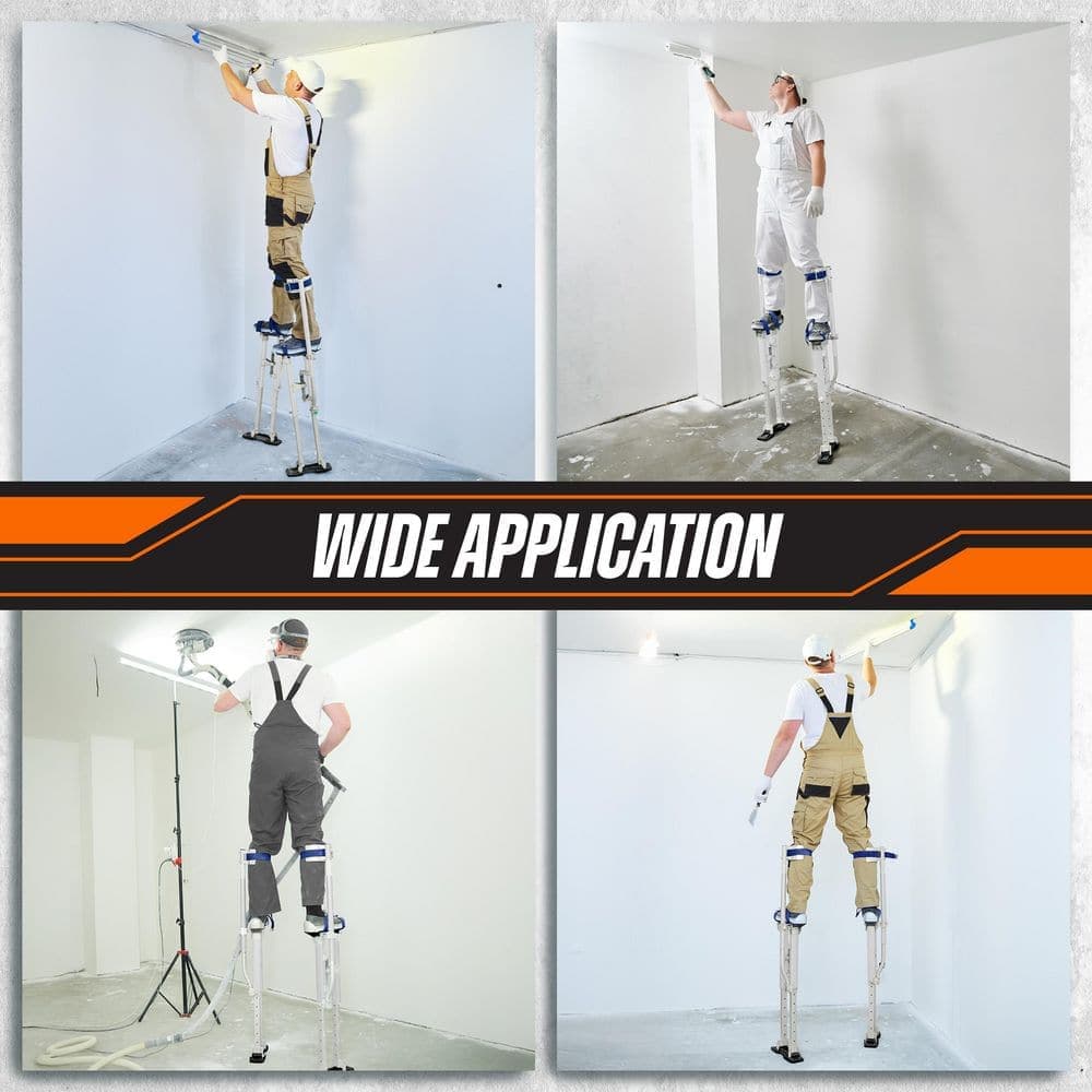 Unbranded 24 in. to 40 in. Adjustable Height Silver Drywall Stilts (3)