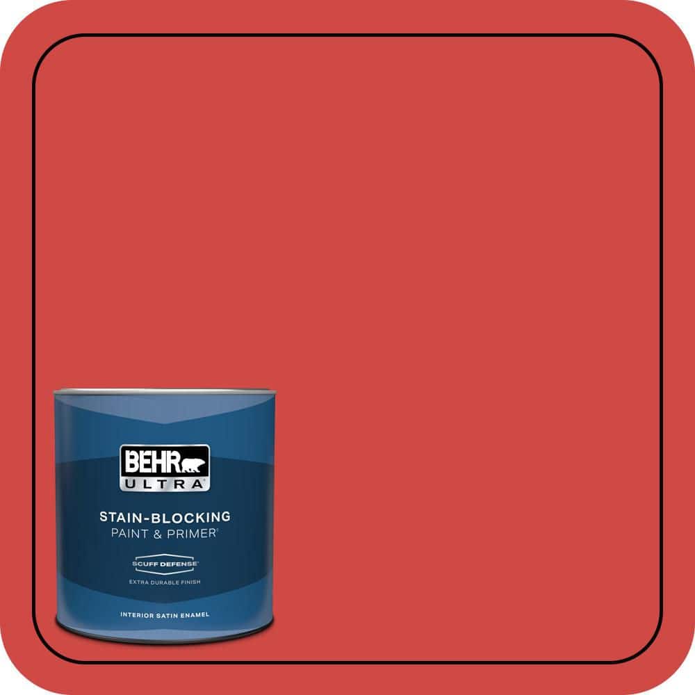 BEHR ULTRA 1 qt. #P170-6 Race Car Stripe Extra Durable Satin Enamel Interior Paint & Primer