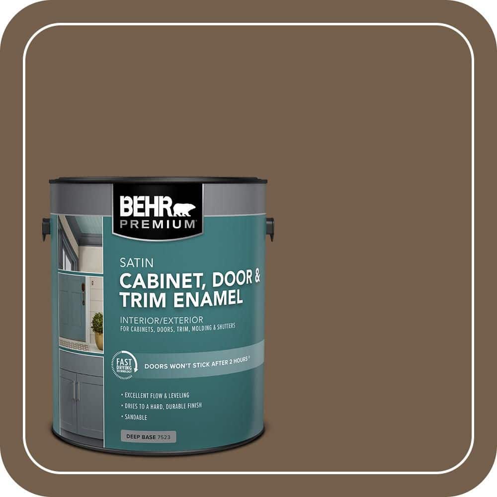 BEHR PREMIUM 1 gal. #MS-46 Chestnut Brown Satin Enamel Interior/Exterior Cabinet, Door & Trim Paint (1)