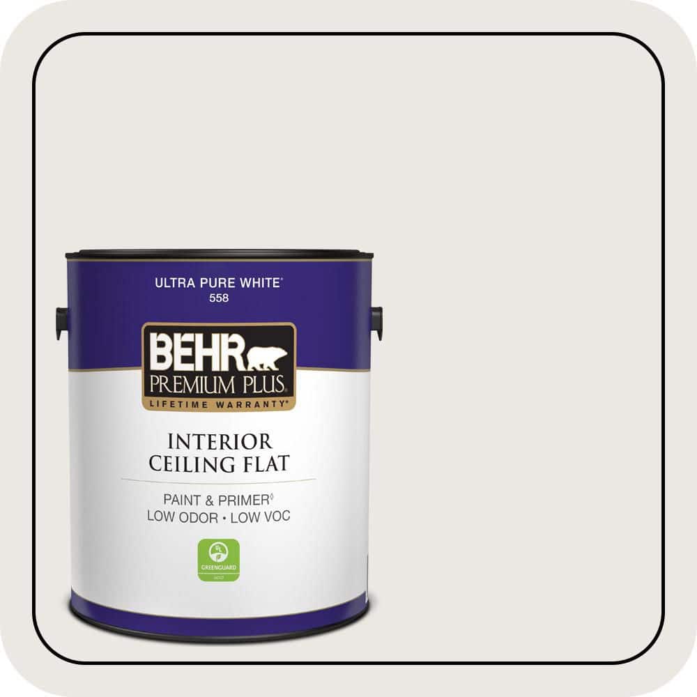 BEHR PREMIUM PLUS 1 gal. #MQ3-32 Cameo White Ceiling Flat Interior Paint & Primer