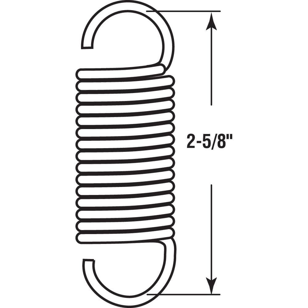 Prime-Line Extension Spring, Spring Steel Const, Nickel-Plated Finish, .105 GA x 3/4 in. x 2-5/8 in., Single Loop Open, (2-Pack) (2)