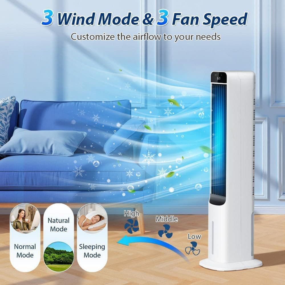 Adrinfly Portable Air Conditioner with 3 Speeds, 4 Modes, 75° Oscillation, Cools Small Areas (2)