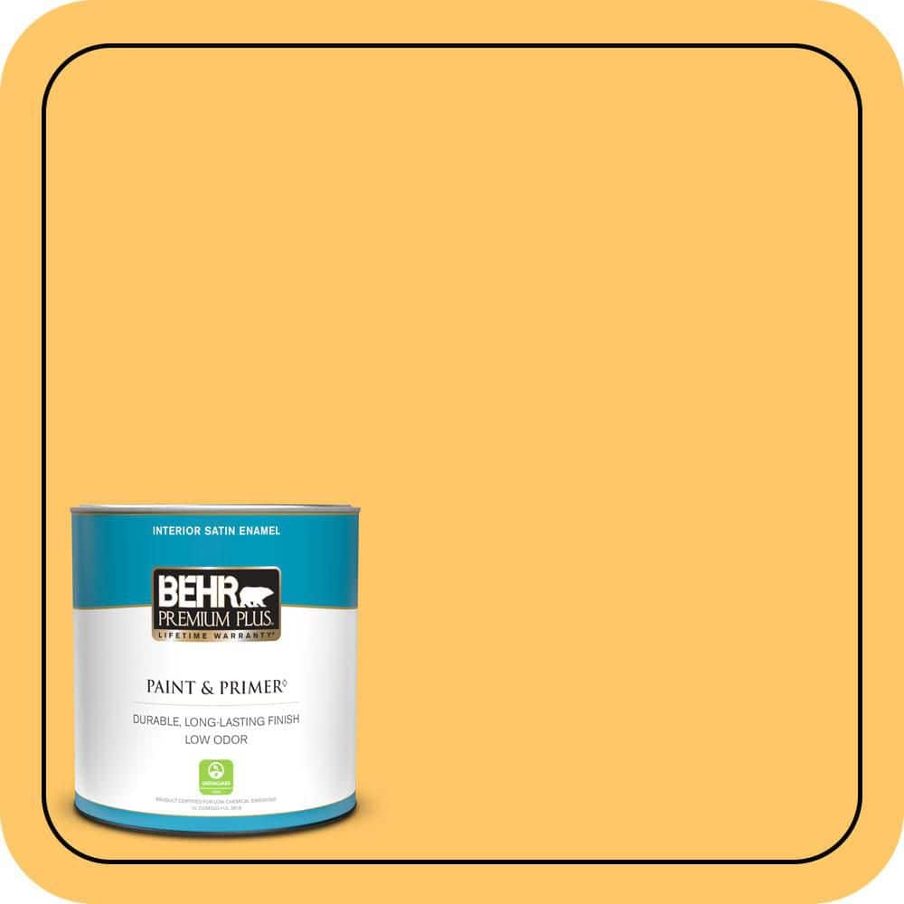 BEHR PREMIUM PLUS Home Decorators Collection #HDC-SP16-05 Daffodil Enamel Interior/Exterior Paint & Primer Color Sample (1)