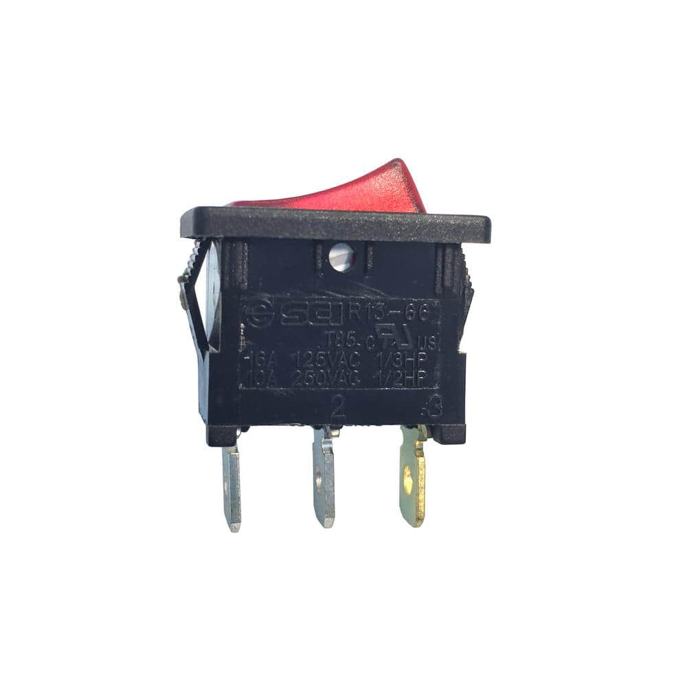 Gardner Bender 10 Amp Black/Red Single-Pole Lighted Mini Rocker Switch (1)
