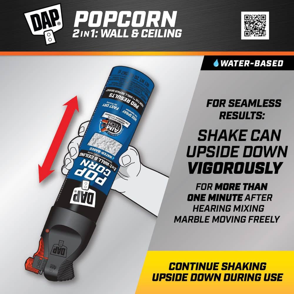 DAP Spray Texture 20 oz. Popcorn Water Based 2 in. 1-Wall and Ceiling Texture Spray with Aim Tech Nozzle (2)