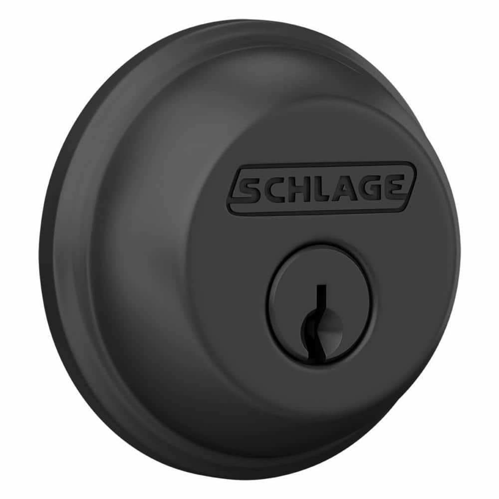 Schlage B60 Series Matte Black Single Cylinder Deadbolt Certified Highest for Security and Durability (3)