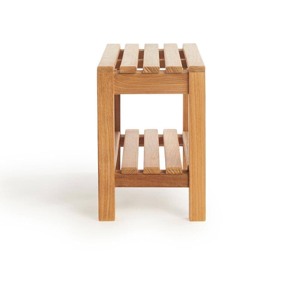 ARB Teak and Specialties Coach 23.5 in. W x 12.25 in. D x 17.75 in. H Flat Shower Seat with Removable Bottom Shelf in Natural Teak (3)
