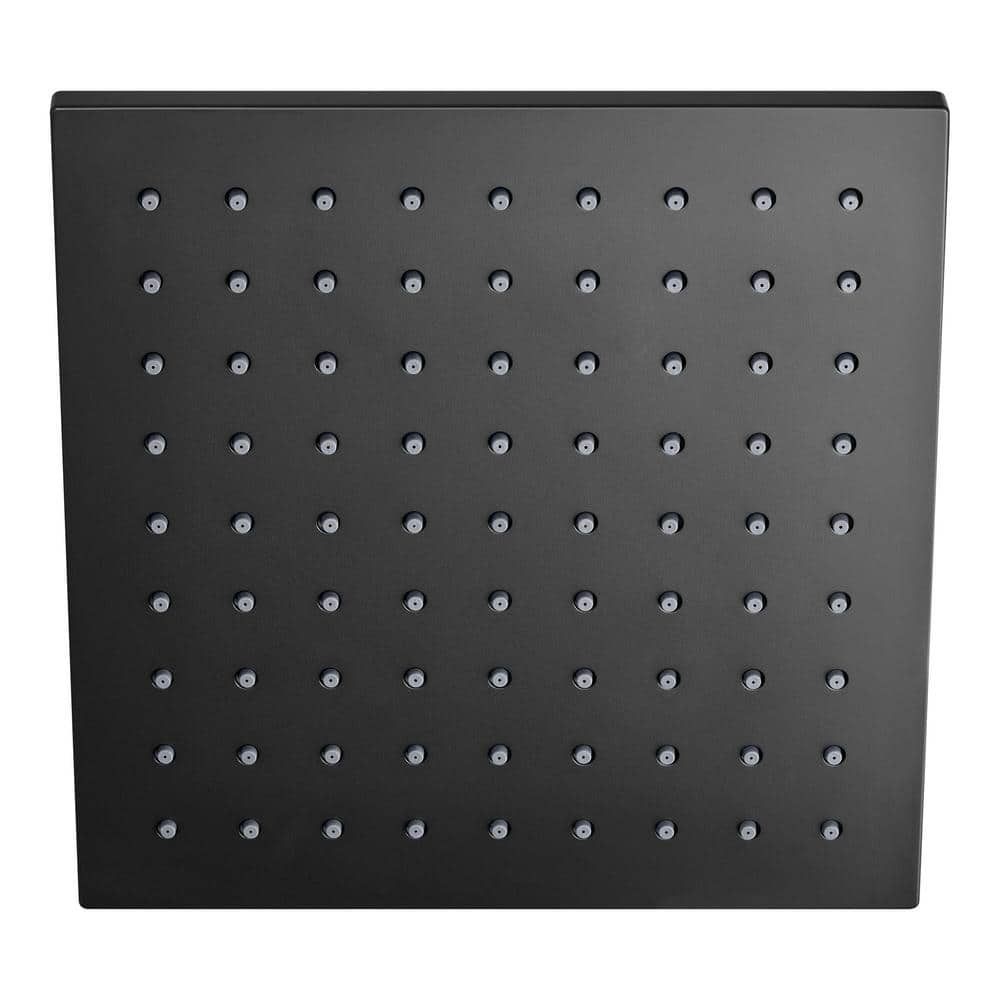 Glacier Bay Modern 1-Spray Pattern 8.8 in. Single Wall Mount Fixed Shower Head in Matte Black (4)