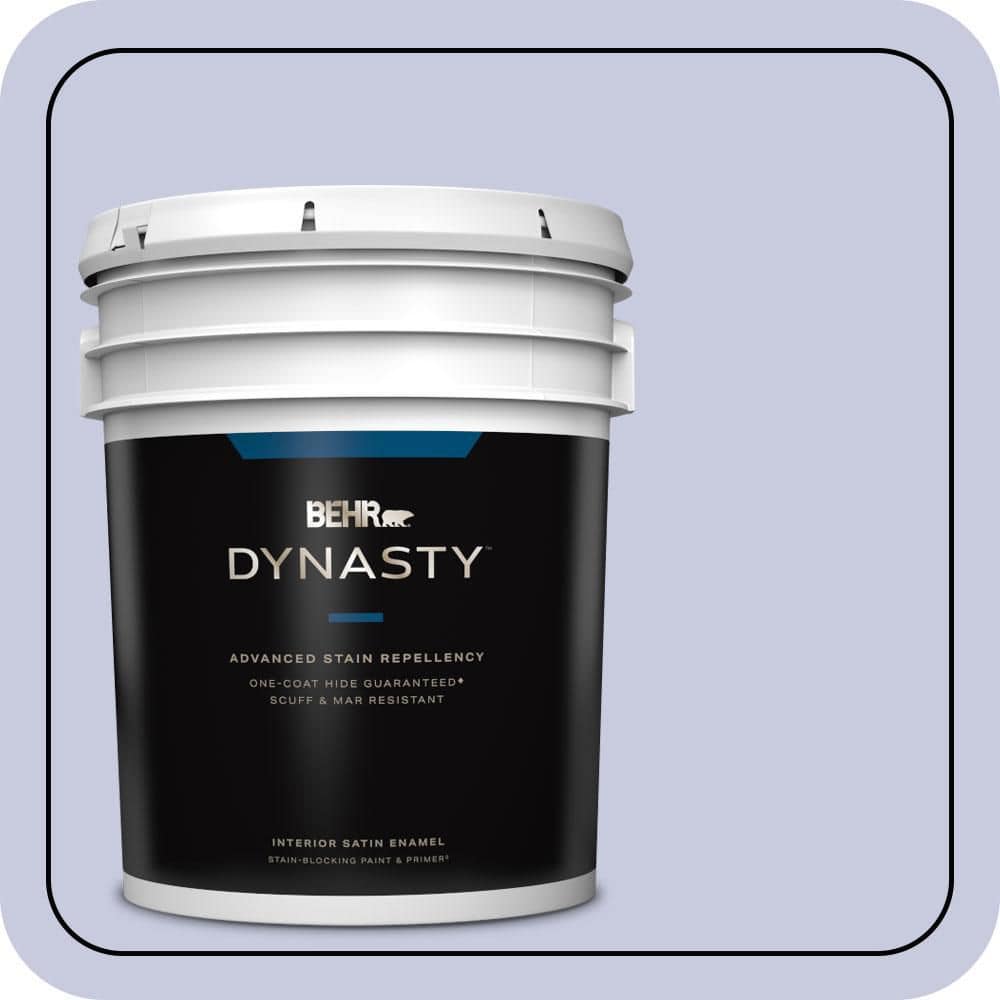 BEHR DYNASTY 5 gal. #630C-3 Timeless Lilac Satin Enamel Interior Stain-Blocking Paint and Primer