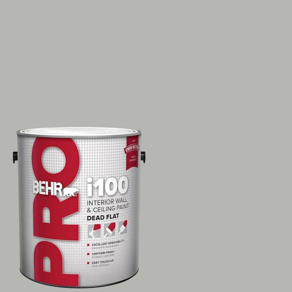 BEHR PRO 1 gal. #HDC-MD-26 Sonic Silver Dead Flat Interior Paint (2)