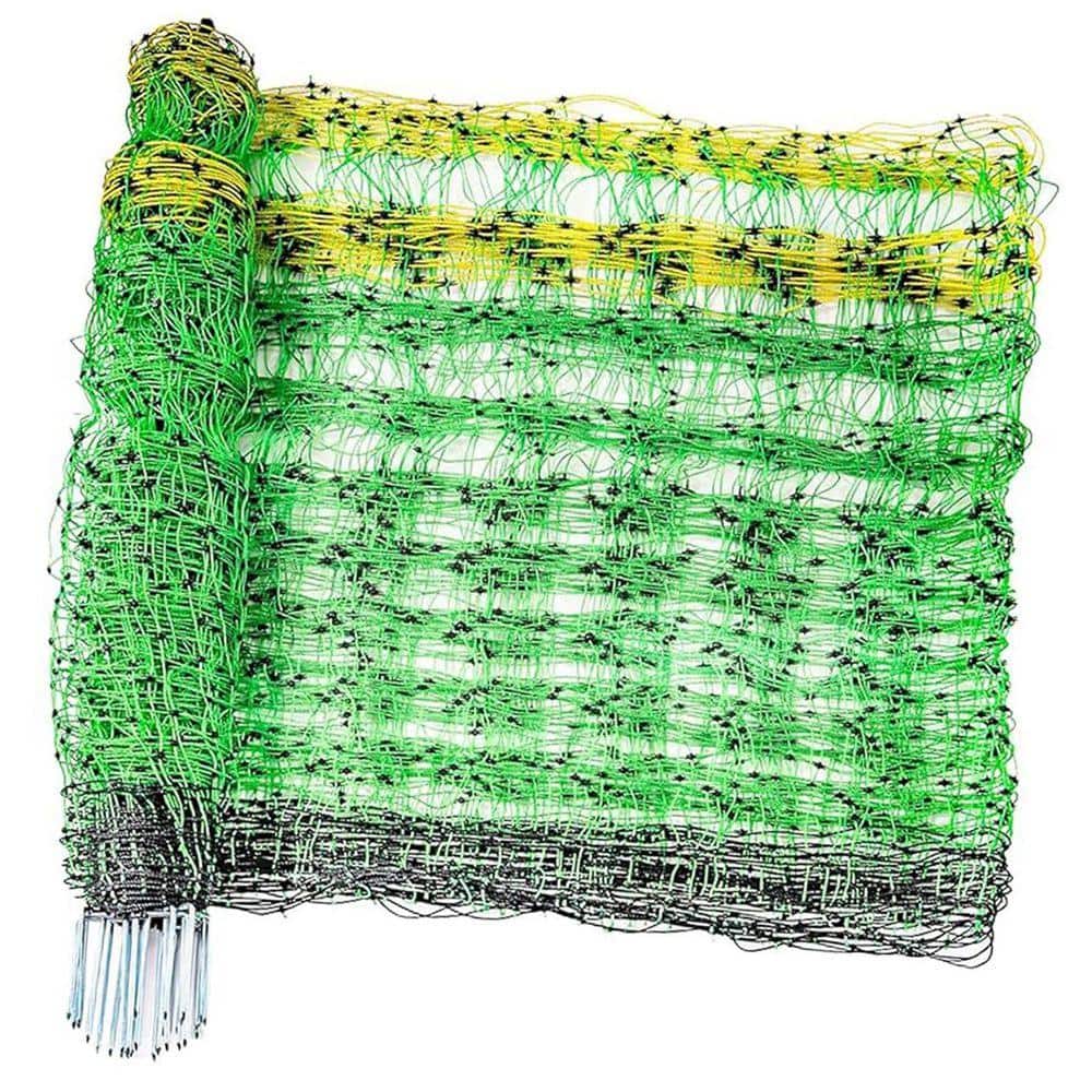 KIWDZFU Electric Fence Netting 49.6 H x 164 ft. L Portable Livestock Mesh for Hogs Dogs Deer Goats Large Animals Fencing (1)