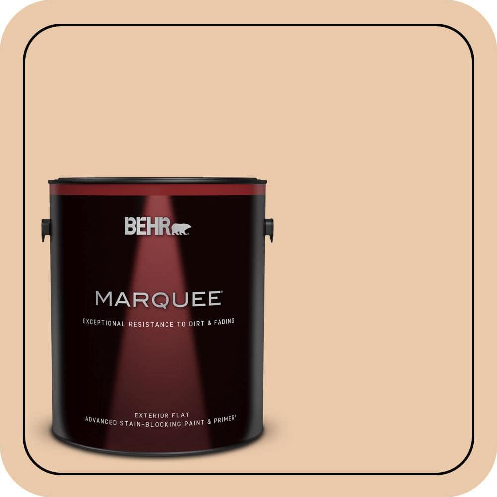 BEHR MARQUEE 1 gal. #S250-2 Almond Biscuit Flat Exterior Paint & Primer (1)