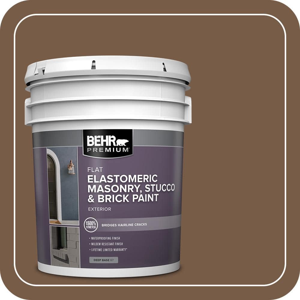 BEHR PREMIUM 5 gal. #N250-7 Mission Brown Elastomeric Masonry, Stucco and Brick Exterior Paint (1)
