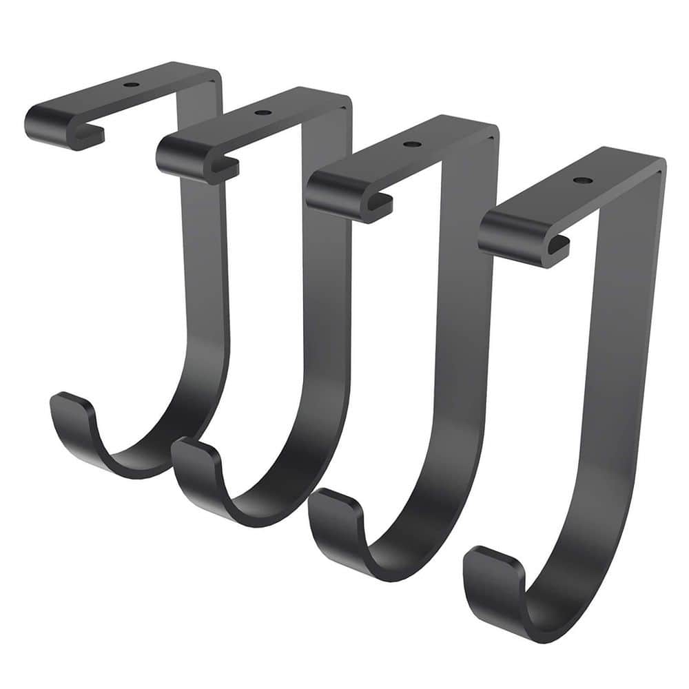 NVNOO 6 in. Capacity up to 50 lb. Storage Flat Hook Accessory for Garage Ceiling Rack and Wall Shelving, Black (4-Pack) (1)
