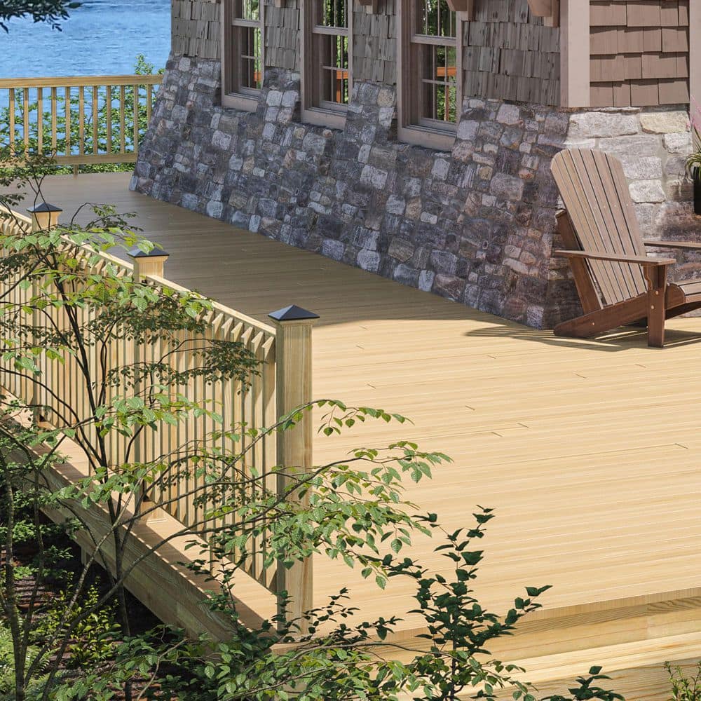 ProWood 3 ft. x 6 ft. Pressure-Treated Pine Wood Deck Line Railing Kit with B2E Balusters (2)