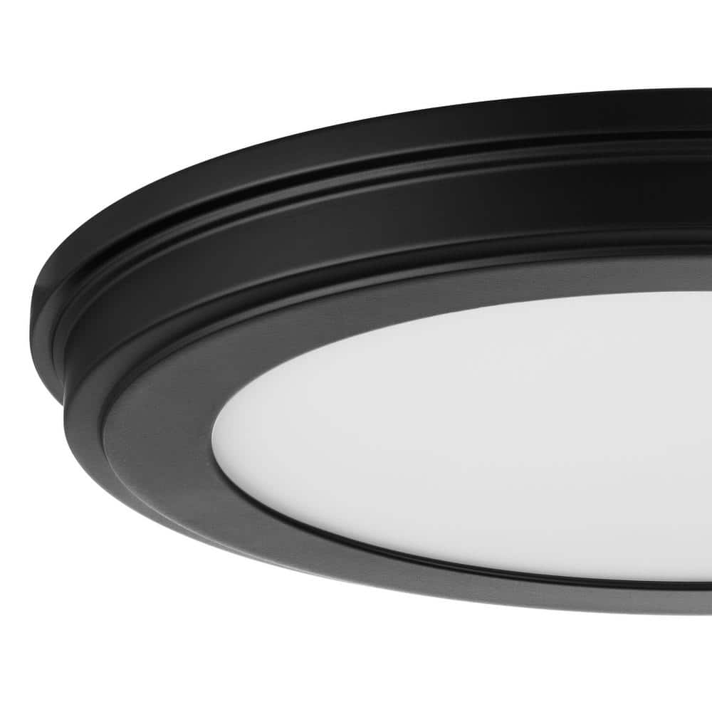 Commercial Electric 13 in. Matte Black Edge Lit 3CCT LED Flush Mount (2-Pack) (4)