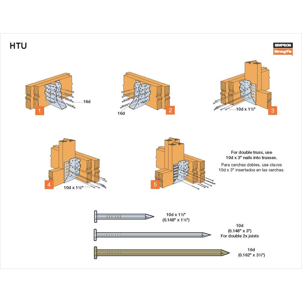 Simpson Strong-Tie HTU Galvanized Heavy Face-Mount Truss Hanger for 2x6 Nominal Lumber (2)