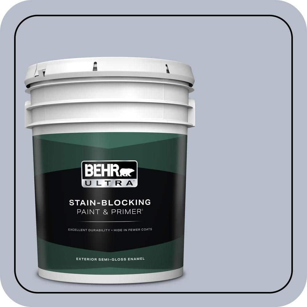 BEHR ULTRA 5 gal. #610F-4 Silver Service Semi-Gloss Enamel Exterior Paint & Primer