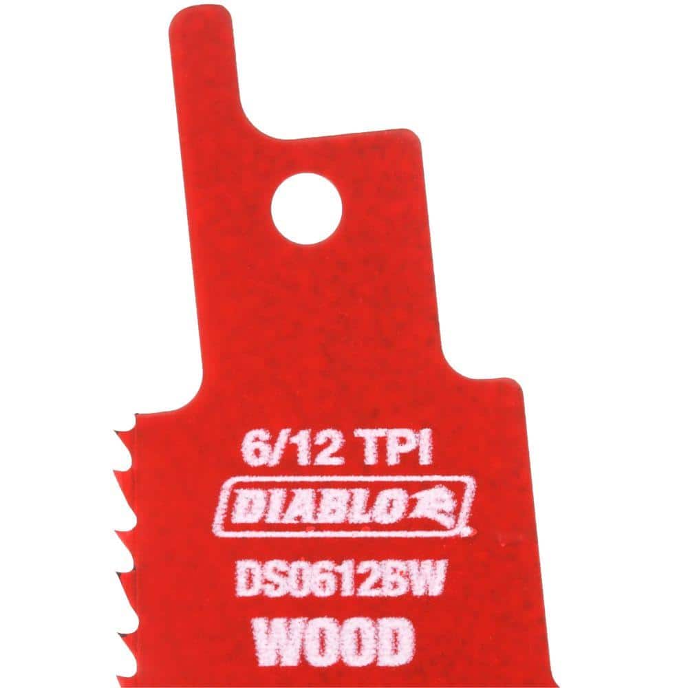 DIABLO 6 in. 6/12 Teeth per in. Demo Demon Nail-Embedded Wood Cutting Reciprocating Saw Blade (5-Pack) (2)