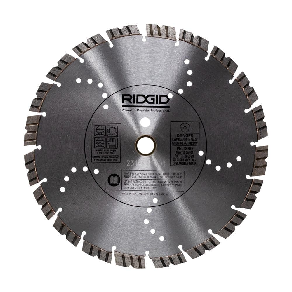 RIDGID 12 in. Masonry XTR Dual Purpose Cutting Segmented Rim Walk-Behind Diamond Saw Blade (2)