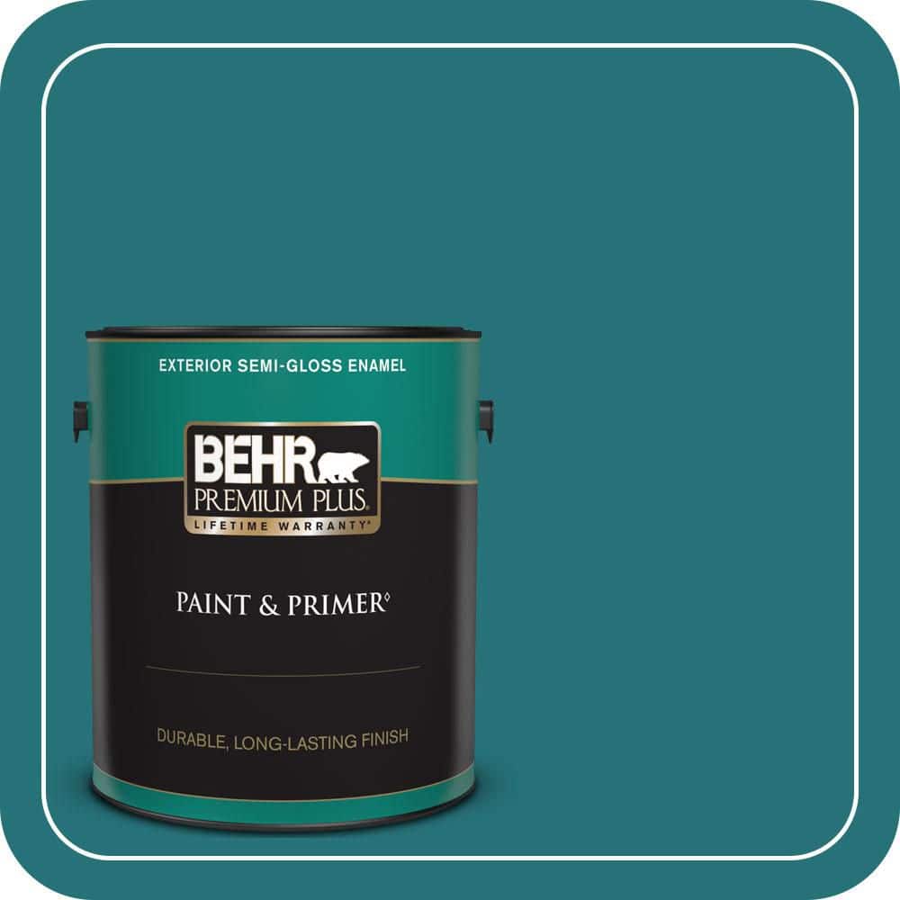 BEHR PREMIUM PLUS 1 gal. #520D-7 Mosaic Tile Semi-Gloss Enamel Exterior Paint & Primer