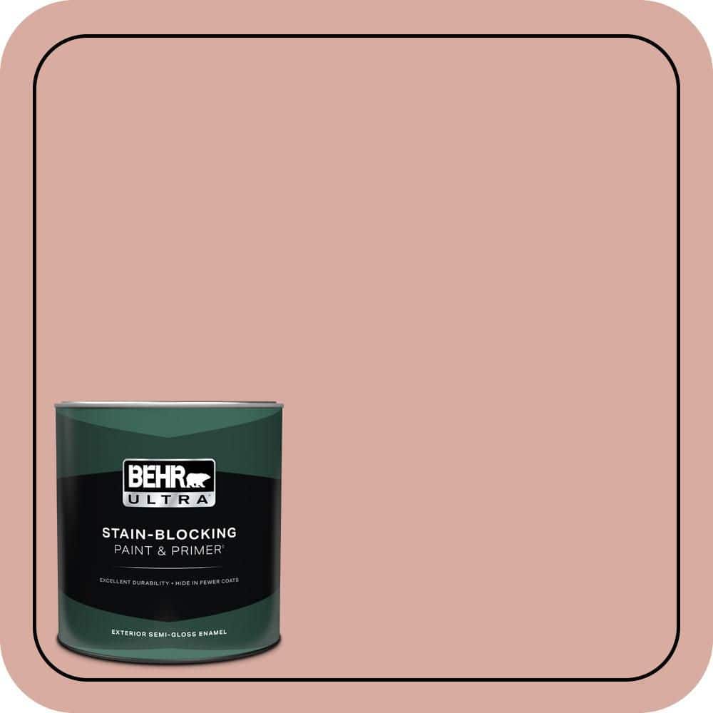 BEHR ULTRA 1 qt. #T17-06 Everything's Rosy Semi-Gloss Enamel Exterior Paint & Primer