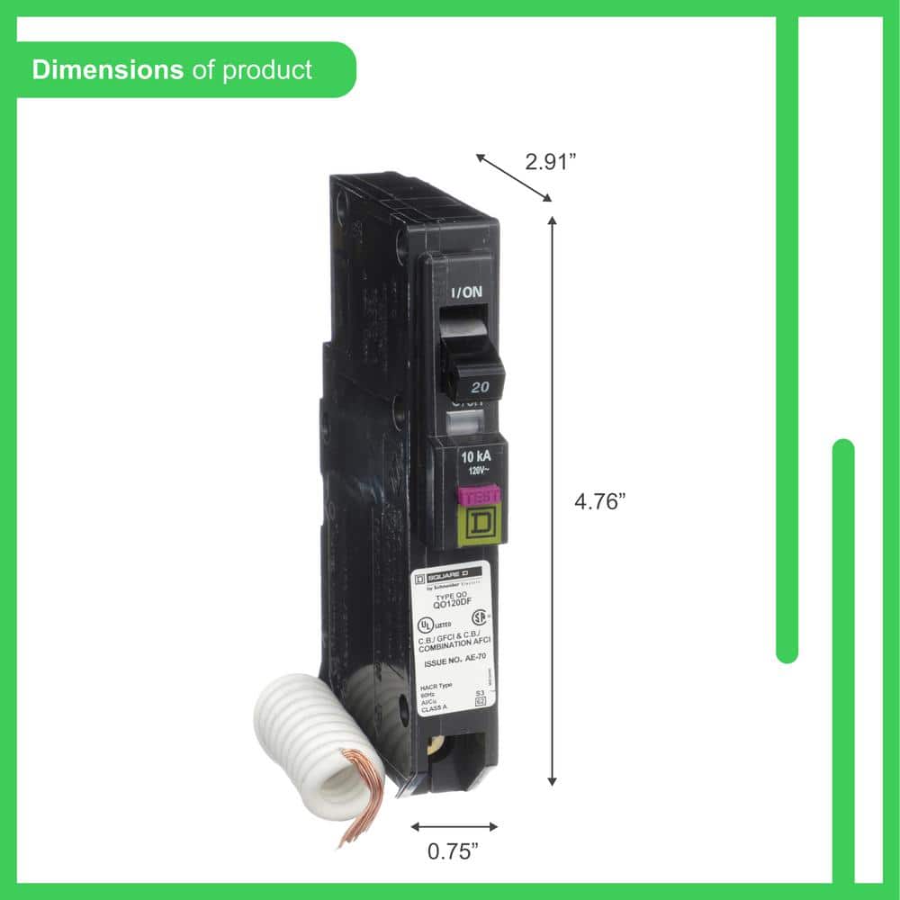 Square D QO 20-Amp Single-Pole Dual Function CAFCI and GFCI Circuit Breaker (QO120DFC) (4)