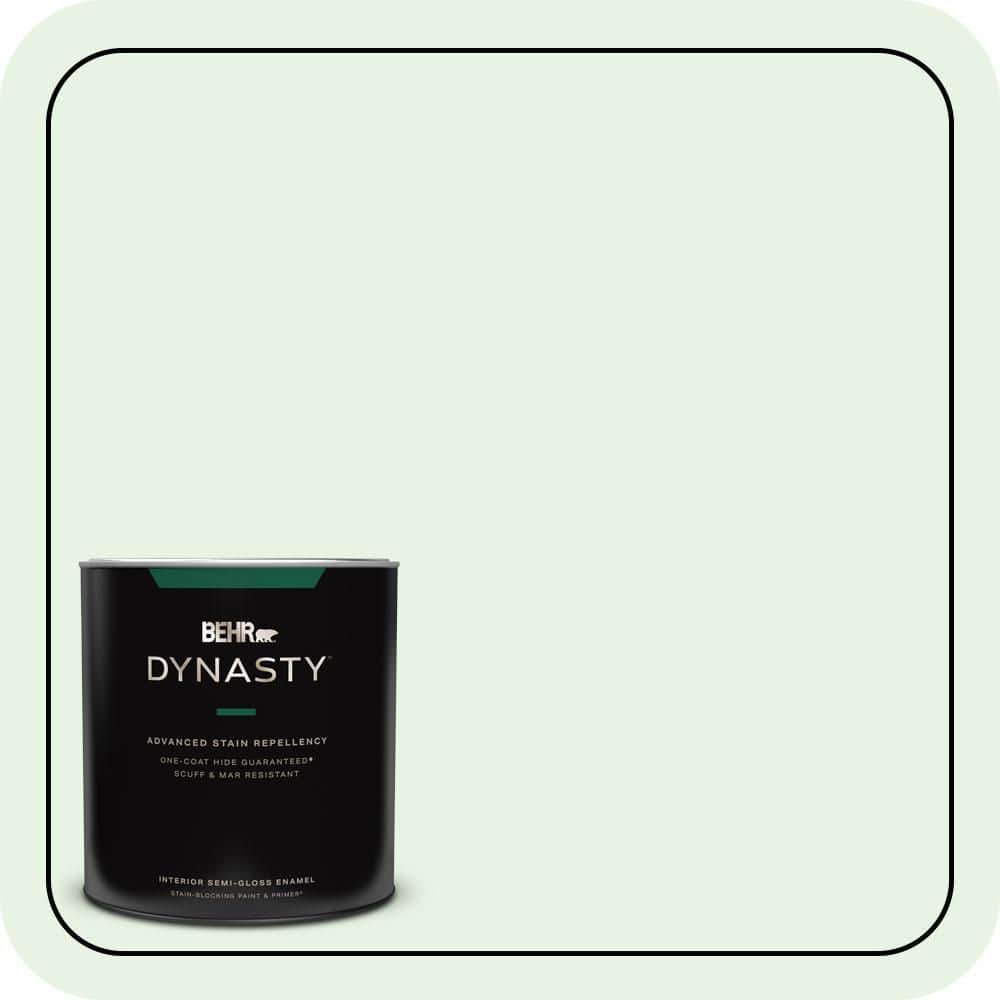 BEHR DYNASTY 1 qt. #450C-1 Dinner Mint Semi-Gloss Enamel Interior Stain-Blocking Paint and Primer