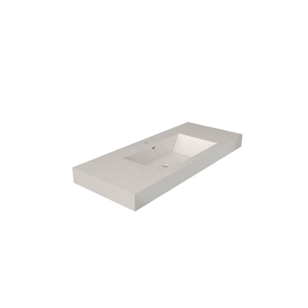 SJ STAR&JANE 47 x 20 in. SMC Wall Mount Bathroom Vessel Sink with Faucet Hole in Matte White (3)